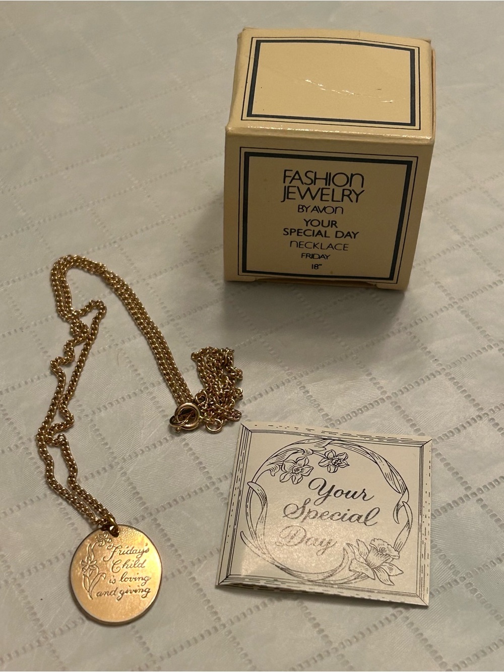 “Friday’s Child” Vintage 1982 Avon Fashion Jewelry Necklace